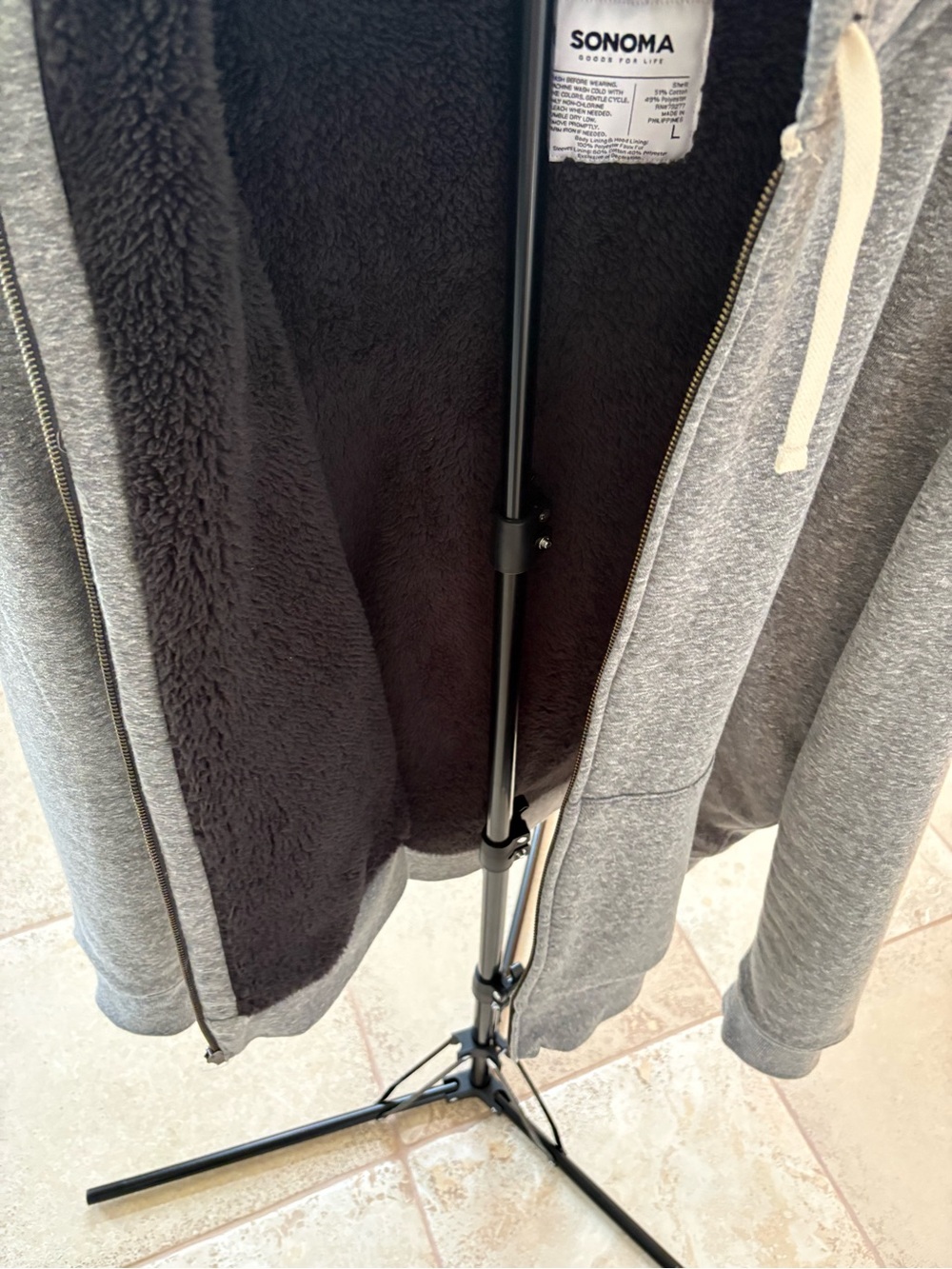 Sonoma Men’s Grey Sweat Jacket, Large - Picture 7 of 7